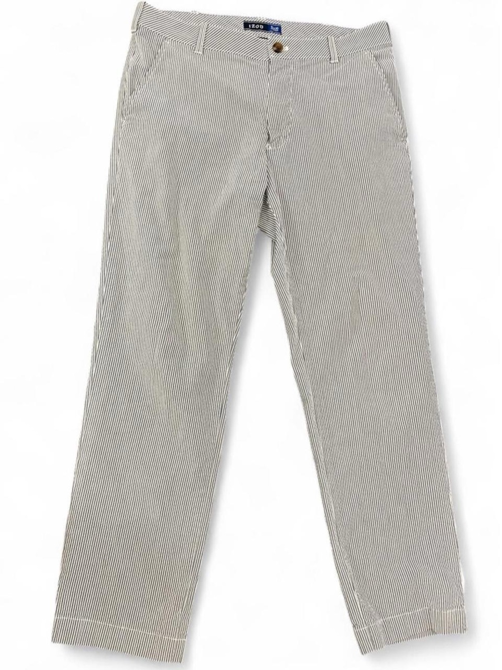 IZOD Men’s Striped Seersucker Chino Cotton Stretch Straight Leg Pants 32x30